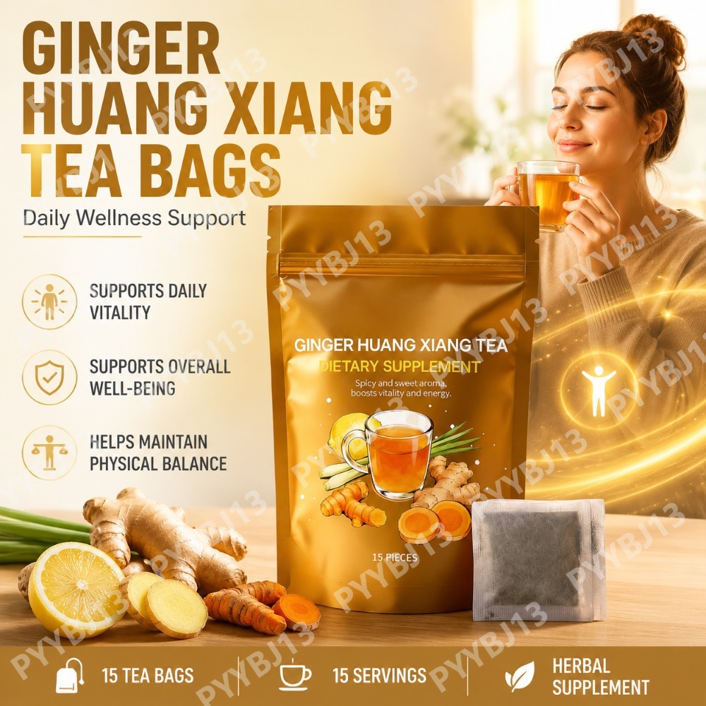 Wellness Herbal Tea Blends - 생강 강황 허브 티백 레몬그라스 레몬향