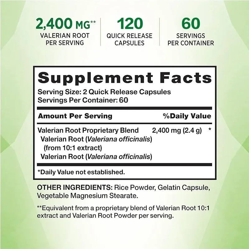 발레리안 뿌리 - 수면 지원 제공, 수면 시간 연장,  - Valerian Root Capsule 리뷰 및 가격